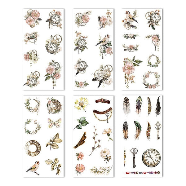 6 sheets/pack Cartoon Cat Washi Paper Sticker Kawaii Journal Stickers Scrapbooking Daily Planner Stationery Supplies