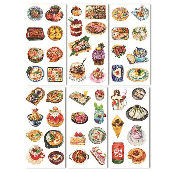 6 sheets/pack Cartoon Cat Washi Paper Sticker Kawaii Journal Stickers Scrapbooking Daily Planner Stationery Supplies
