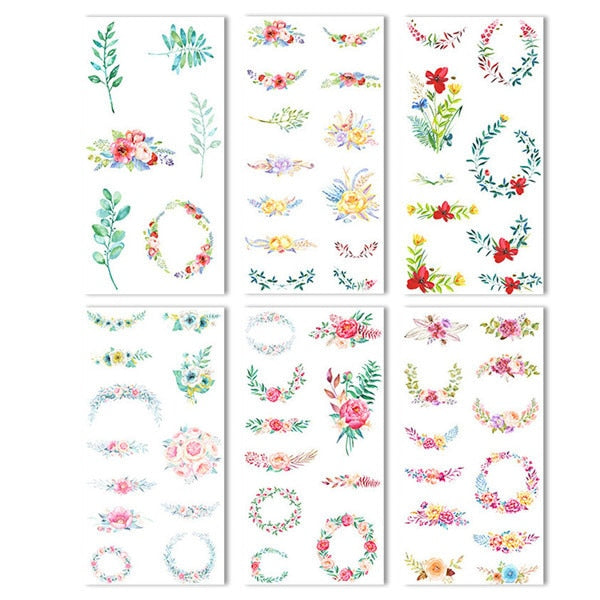 6 sheets/pack Cartoon Cat Washi Paper Sticker Kawaii Journal Stickers Scrapbooking Daily Planner Stationery Supplies