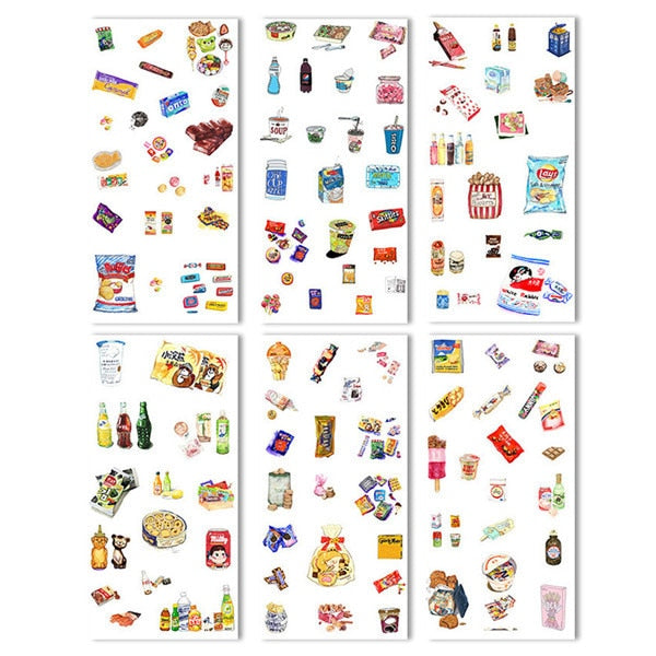 6 sheets/pack Cartoon Cat Washi Paper Sticker Kawaii Journal Stickers Scrapbooking Daily Planner Stationery Supplies