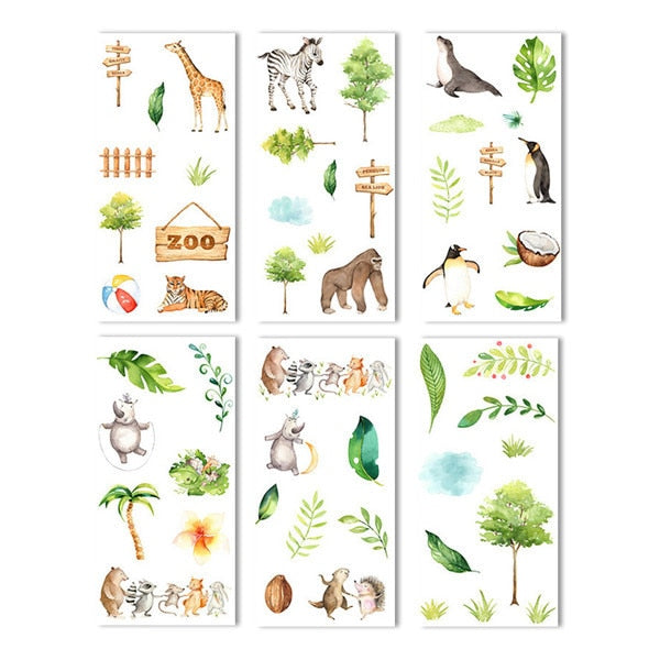 6 sheets/pack Cartoon Cat Washi Paper Sticker Kawaii Journal Stickers Scrapbooking Daily Planner Stationery Supplies