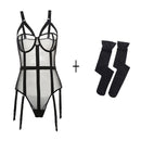 CINOON Sexy Corset Lingerie Bustier Erotic Top Women Lace Push Up Bra Adjustable Shoulder Strap Plus Size Underbust Corselet