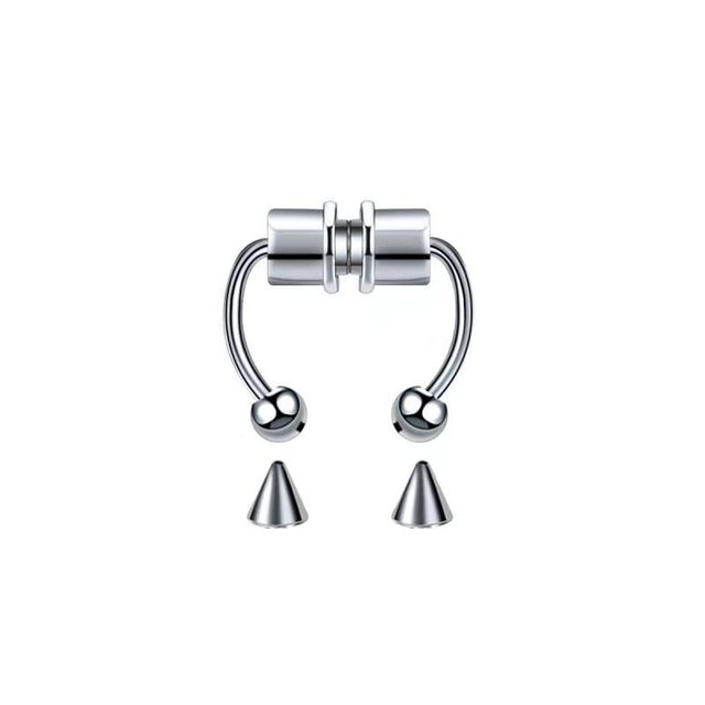 Magnet Septum Ring Non Pierced Magnetic Nose Rings Stainless Steel Fake Piercing Nose Ring Faux Earring Clip Piercing Jewelry