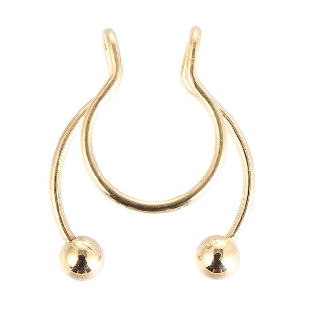 Magnet Septum Ring Non Pierced Magnetic Nose Rings Stainless Steel Fake Piercing Nose Ring Faux Earring Clip Piercing Jewelry