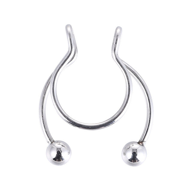 Magnet Septum Ring Non Pierced Magnetic Nose Rings Stainless Steel Fake Piercing Nose Ring Faux Earring Clip Piercing Jewelry