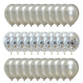 30pcs 12inch Silver Confetti Balloon Happy Birthday Wedding Party Decor Globos Pearl White Air Helium Balls Baby Shower Supplies