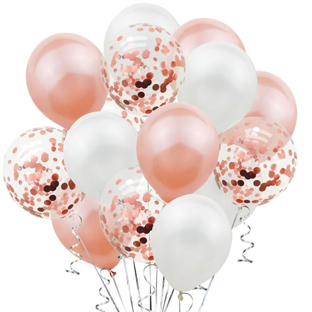 30pcs 12inch Silver Confetti Balloon Happy Birthday Wedding Party Decor Globos Pearl White Air Helium Balls Baby Shower Supplies
