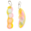 Fidget Squishy Toys Decompression Antistress Toys Squeeze Peas Beans Keychain Relief for Adult Kids Rubber Stress Reliever Toy