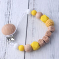 Personalized Name Beech Wood Chew Beads Pacifier Clip Custom Name Soother Chains Dummy Chain Holder Baby Teething Toy Baby Chew