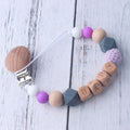 Personalized Name Beech Wood Chew Beads Pacifier Clip Custom Name Soother Chains Dummy Chain Holder Baby Teething Toy Baby Chew