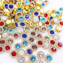 Claw Rhinestones Mix Color Sun Flower Flatback Sewing Rhinestones Shiny Crystals Stones Gold Base Sew On Rhinestones For Clothes