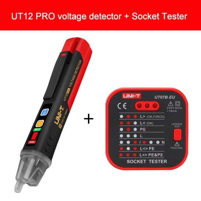 UNI-T UT12 Pro AC Voltage Detector Non Contact Voltage Tester 12V-1000V Contactless Electric Tester Pen Power Sensor LED