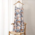 2021 Fashion Women's Dress Summer Spaghetti Satin Long Party Woman Sundress Midi Robe Female Clothing Plus Size S-4XL M30262