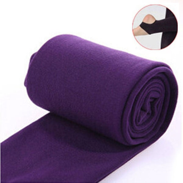 2021 Autumn winter woman thick warm leggings candy color brushed charcoal Stretch Fleece Pants Trample Feet Leggings