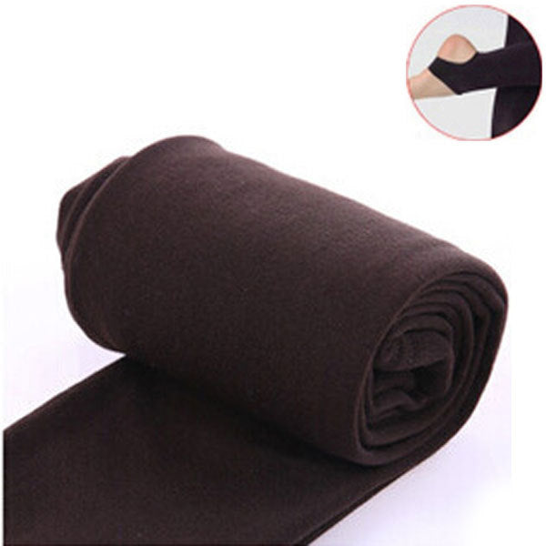 2021 Autumn winter woman thick warm leggings candy color brushed charcoal Stretch Fleece Pants Trample Feet Leggings