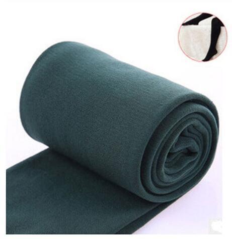 2021 Autumn winter woman thick warm leggings candy color brushed charcoal Stretch Fleece Pants Trample Feet Leggings