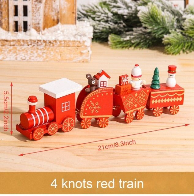 Christmas Wooden Train Merry Christmas Ornaments Christmas Decorations For Home Table 2021 Noel Navidad Xmas Gifts New Year 2022