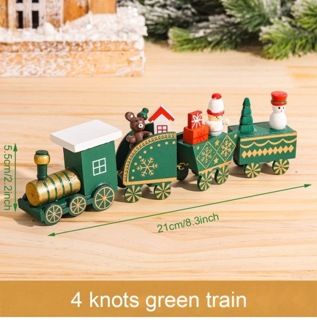 Christmas Wooden Train Merry Christmas Ornaments Christmas Decorations For Home Table 2021 Noel Navidad Xmas Gifts New Year 2022