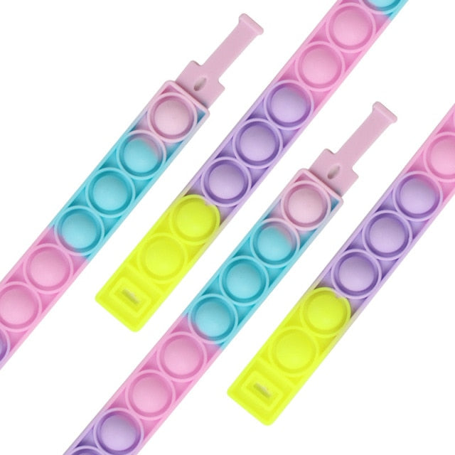 2pcs Decompression Bracelet Press Bubble Photosensitive Color Change Bracelet Puzzle Sensory Toy For Kids Fidget Vent Toys
