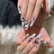 24pcs/set Long Stiletto Fake Nails Punk Snake Pattern Black White Matte False Nails Artificial Full Nail Tips Manicure Tools