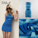 FSDA 2021 Knit Crop Top Women Sleeveless Basic T Shirts Casual Summer Off Shoulder Blue O Neck Tank Top Vintage Fashion