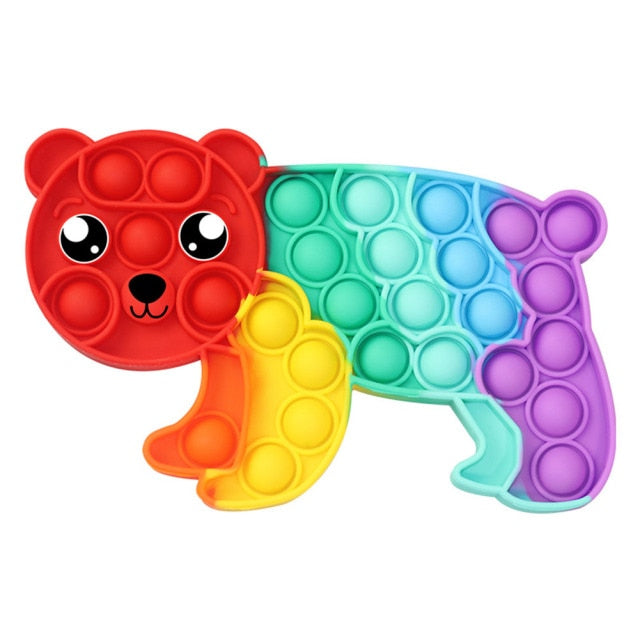 Push Toy Sensory Round Fidget Toy Stress Reliever Toys Push Bubble Toy Stress Reliever Push Color  Fidget Bubble