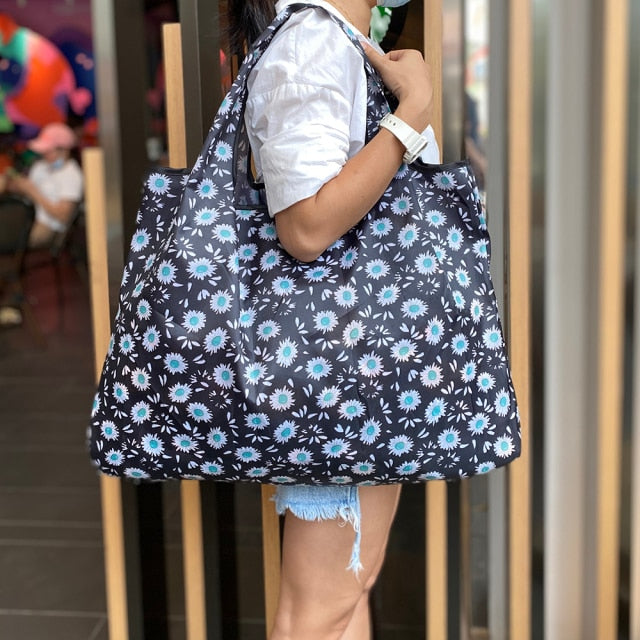 Heavy Bulk Foldable Shopping Bags Reusable Women's Handbags Shoulder Bags Grocery Bags Large 50 Pound Storage Bags