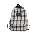 Fashion Plaid Canvas Women Backpack College Student Backpack Teenage Girl School Bags Large Capacity Waterproof Travel Rucksack