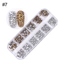 AB Crystal Flat Back Clear Nail Rhinestone 3D Flat Bottom Mixed Size Dazzling Diamonds Nail Art Decoration in Wheel