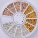 AB Crystal Flat Back Clear Nail Rhinestone 3D Flat Bottom Mixed Size Dazzling Diamonds Nail Art Decoration in Wheel