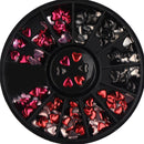 AB Crystal Flat Back Clear Nail Rhinestone 3D Flat Bottom Mixed Size Dazzling Diamonds Nail Art Decoration in Wheel