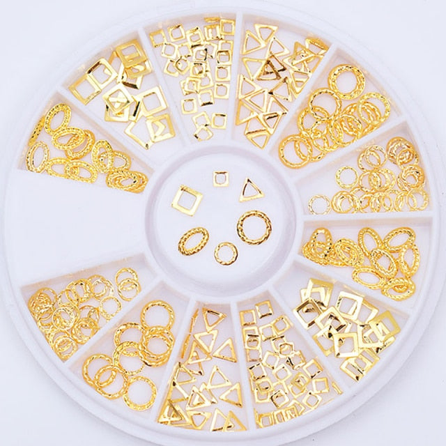 AB Crystal Flat Back Clear Nail Rhinestone 3D Flat Bottom Mixed Size Dazzling Diamonds Nail Art Decoration in Wheel
