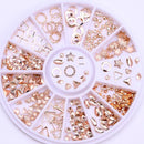 AB Crystal Flat Back Clear Nail Rhinestone 3D Flat Bottom Mixed Size Dazzling Diamonds Nail Art Decoration in Wheel