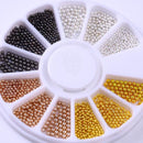 AB Crystal Flat Back Clear Nail Rhinestone 3D Flat Bottom Mixed Size Dazzling Diamonds Nail Art Decoration in Wheel