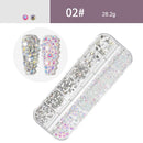 AB Crystal Flat Back Clear Nail Rhinestone 3D Flat Bottom Mixed Size Dazzling Diamonds Nail Art Decoration in Wheel
