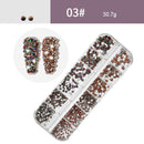 AB Crystal Flat Back Clear Nail Rhinestone 3D Flat Bottom Mixed Size Dazzling Diamonds Nail Art Decoration in Wheel