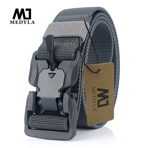 MEDYLA Official Genuine Tactical Belt Quick Release Magnetic Buckle Military Belt Soft Real Nylon Sports Accessories MN057