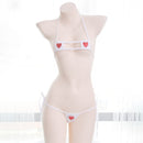 Japanese Sexy Lingerie Lolita Kawaii Blue Pink White Striped Mini Bikini Adult Cosplay Erotic Costumes Bra Women Underwear Set