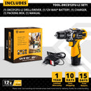 DEKO 12/16/20V MAX Cordless Drill Electric Screwdriver,18+1 Torque Settings,2-Speeds,3/8" Keyless Chuck Power Tools(DKCD Series)