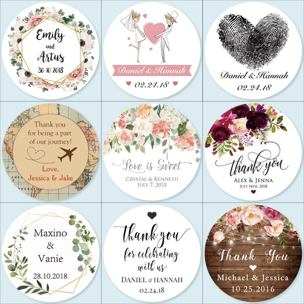 Customized Wedding Stickers, Invitations Seals, Favors  Labels, Add Your Logo, Picture, Text, Personalised, Custom Stickers, 100