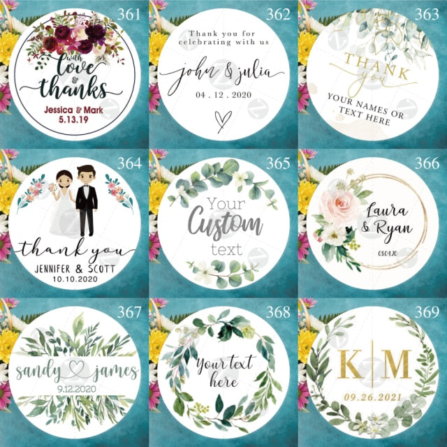 Customized Wedding Stickers, Invitations Seals, Favors  Labels, Add Your Logo, Picture, Text, Personalised, Custom Stickers, 100
