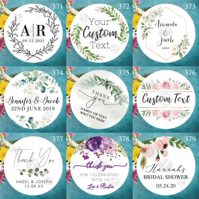 Customized Wedding Stickers, Invitations Seals, Favors  Labels, Add Your Logo, Picture, Text, Personalised, Custom Stickers, 100