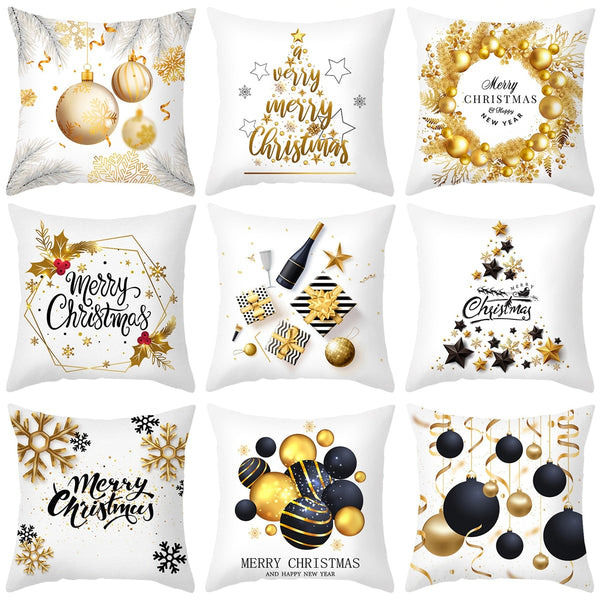 Christmas Cushion Cover Merry Christmas Decorations For Home 2021 Cristmas Ornament Pillow Case Xmas Navidad Gifts New Year 2022