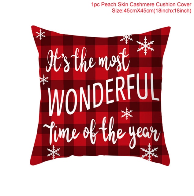 Christmas Cushion Cover Merry Christmas Decorations For Home 2021 Cristmas Ornament Pillow Case Xmas Navidad Gifts New Year 2022