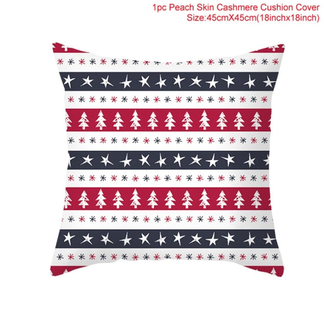 Christmas Cushion Cover Merry Christmas Decorations For Home 2021 Cristmas Ornament Pillow Case Xmas Navidad Gifts New Year 2022