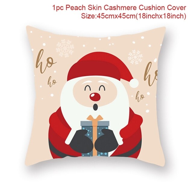 Christmas Cushion Cover Merry Christmas Decorations For Home 2021 Cristmas Ornament Pillow Case Xmas Navidad Gifts New Year 2022