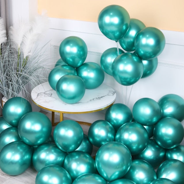 10pcs 5/10/12inch Glossy Metal Pearl Latex Balloons Thick Chrome Metallic Colors helium Air Balls Globos Birthday Party Decor