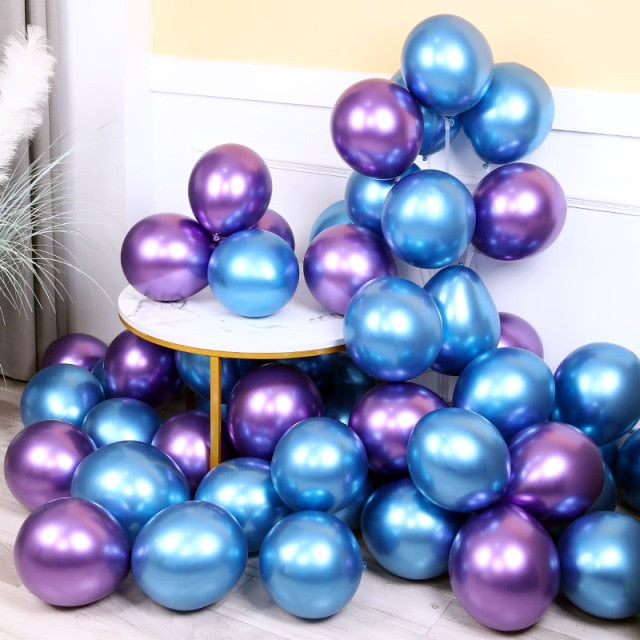 10pcs 5/10/12inch Glossy Metal Pearl Latex Balloons Thick Chrome Metallic Colors helium Air Balls Globos Birthday Party Decor