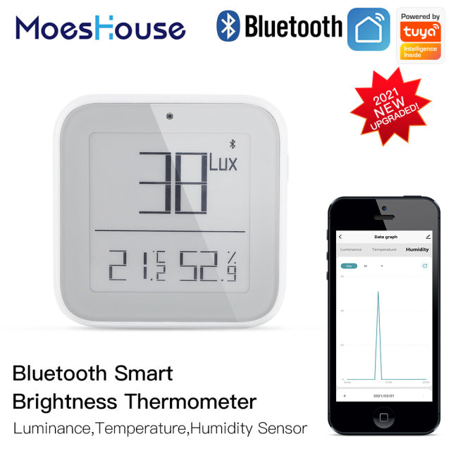 MoesHouse ZigBee Bluetooth Smart Brightness Thermometer Sensor Light Temperature Humidity Detector Tuya Smart App Control