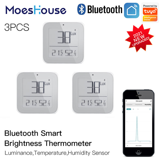 MoesHouse ZigBee Bluetooth Smart Brightness Thermometer Sensor Light Temperature Humidity Detector Tuya Smart App Control